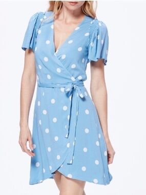 Paige Arlyn Dress Polka Dot in Allure White Size Medium